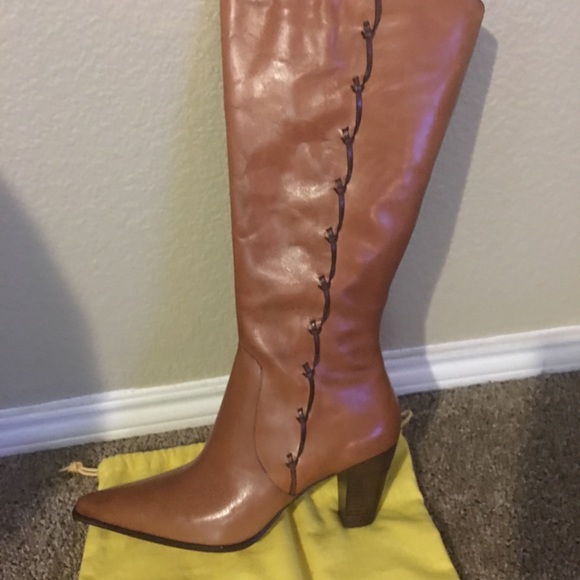 Joan & David Leather Cjarcadia Knee Length Boots - Picture 2 of 4